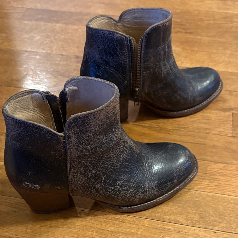 Bed Stu Black Leather Ankle Boots